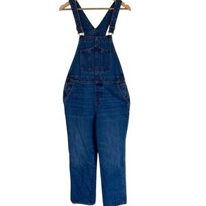 Old Navy Womens Denim Bib Overalls Medium Wash Size 6 Classic Carpenter Straight